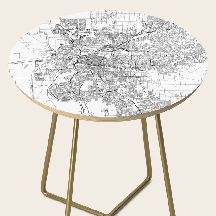 Sacramento White Map Side Table Gallery Image 2