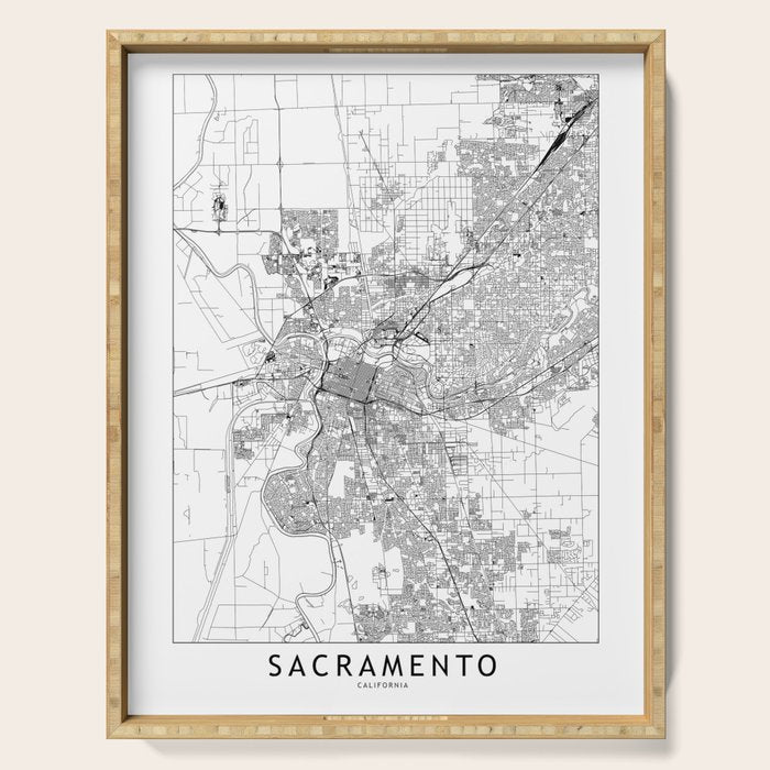 Sacramento White Map Serving Tray Gallery Image 1