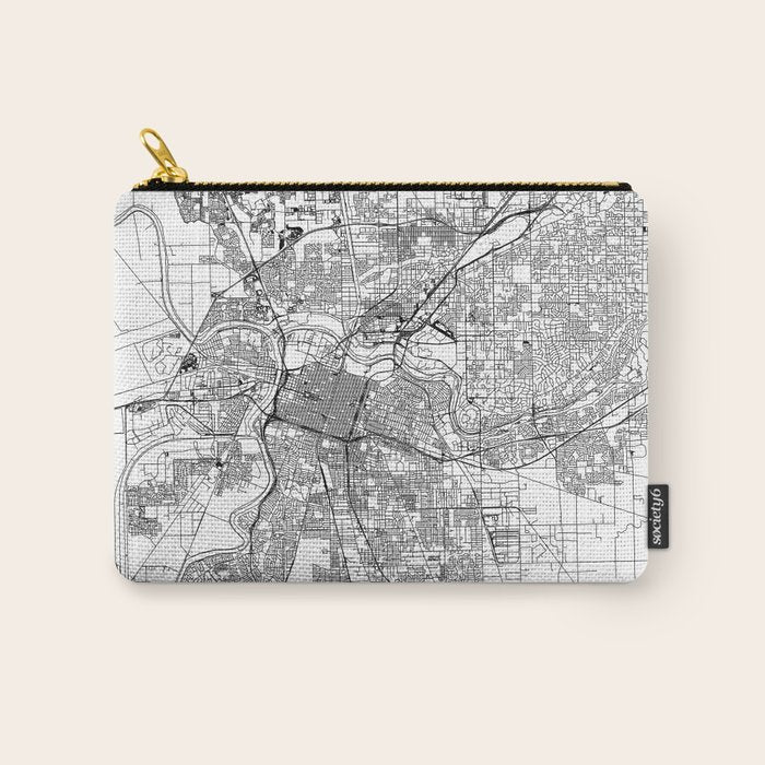 Sacramento White Map Carry All Pouch Gallery Image 1