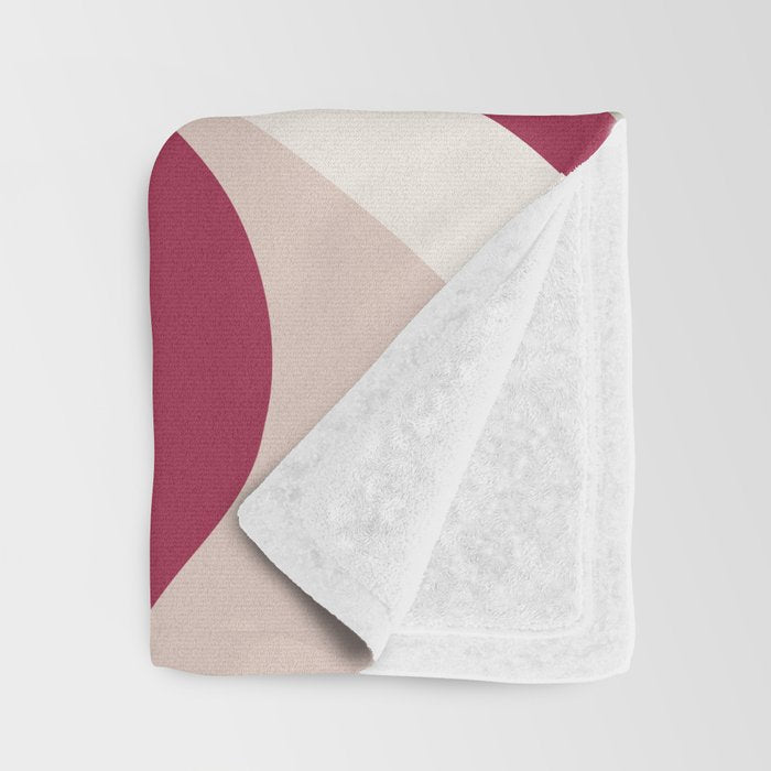 Psychedelic Retro Abstract Design in Magenta, Pink and Grey Throw Blanket Gallery Image 3