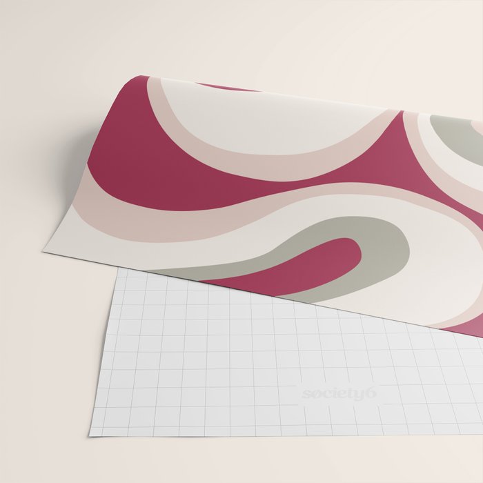 Psychedelic Retro Abstract Design in Magenta, Pink and Grey Wrapping Paper Gallery Image 2
