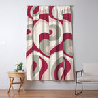 Psychedelic Retro Abstract Design in Magenta, Pink and Grey Window Curtain Gallery Image 5