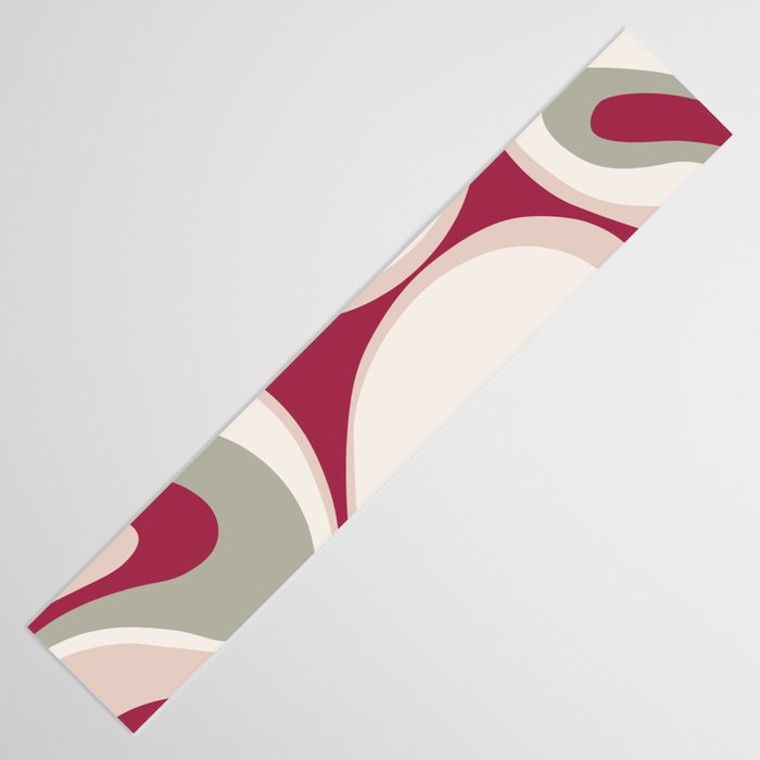 Psychedelic Retro Abstract Design in Magenta, Pink and Grey Table Runner Gallery Image 3