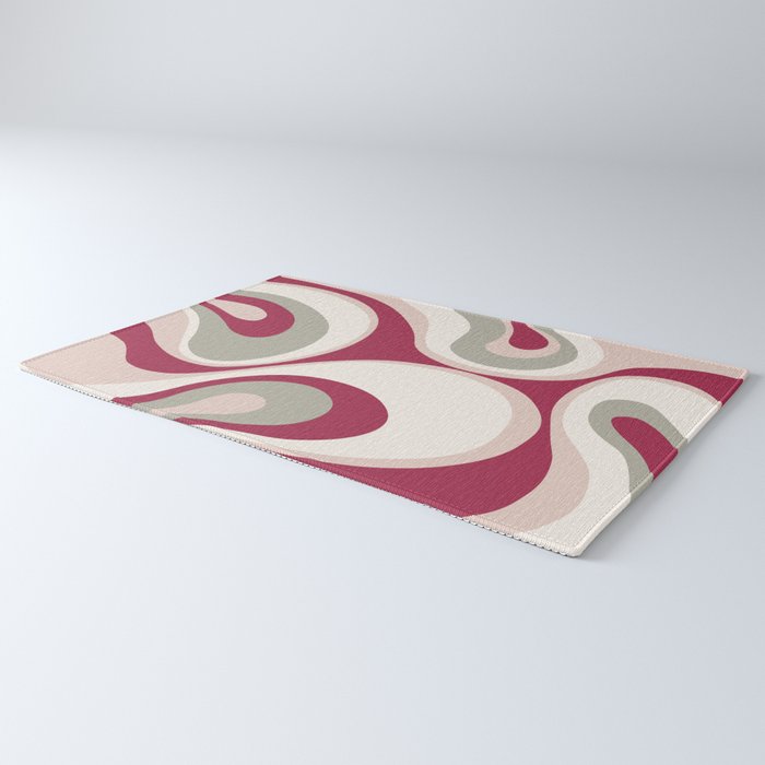 Psychedelic Retro Abstract Design in Magenta, Pink and Grey Rug Gallery Image 3
