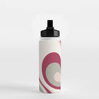 Psychedelic Retro Abstract Design in Magenta, Pink and Grey Water Bottle Gallery Image 2