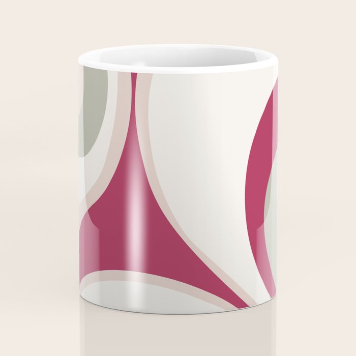 Psychedelic Retro Abstract Design in Magenta, Pink and Grey Coffee Mug Gallery Image 4