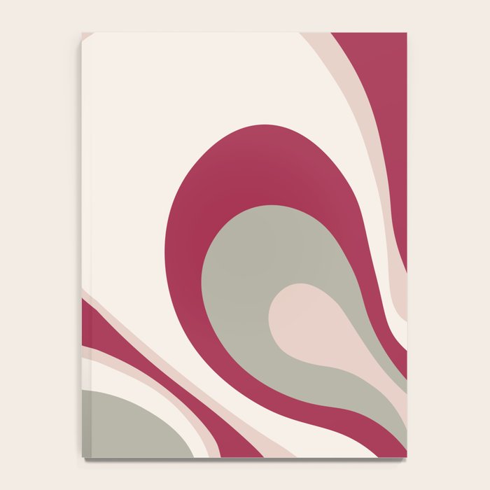 Psychedelic Retro Abstract Design in Magenta, Pink and Grey Notebook Gallery Image 4