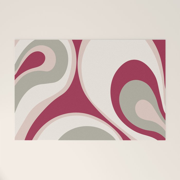 Psychedelic Retro Abstract Design in Magenta, Pink and Grey Welcome Mat Gallery Image 1