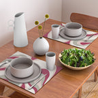 Psychedelic Retro Abstract Design in Magenta, Pink and Grey Placemat Gallery Image 2