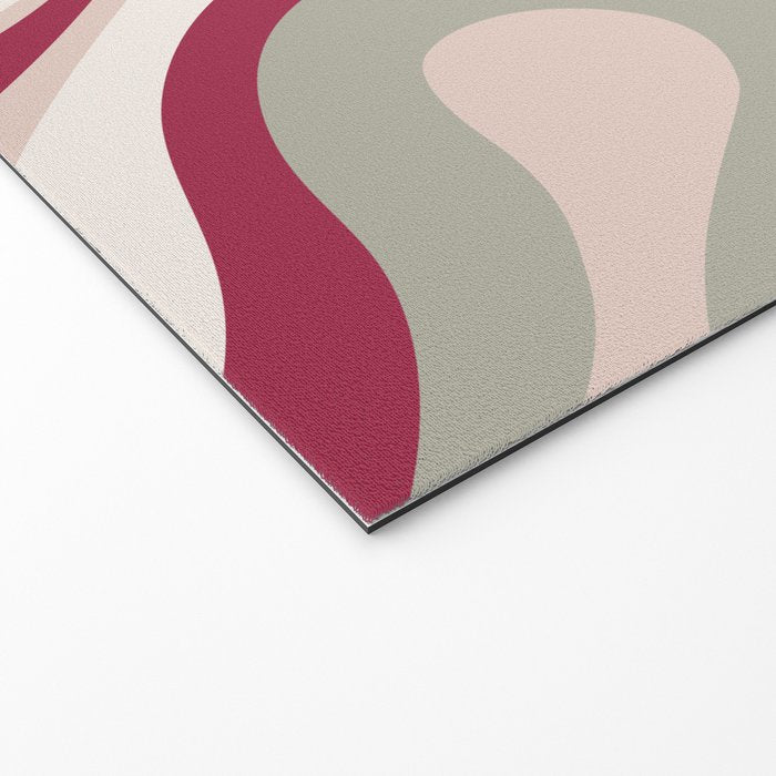 Psychedelic Retro Abstract Design in Magenta, Pink and Grey Welcome Mat Gallery Image 2