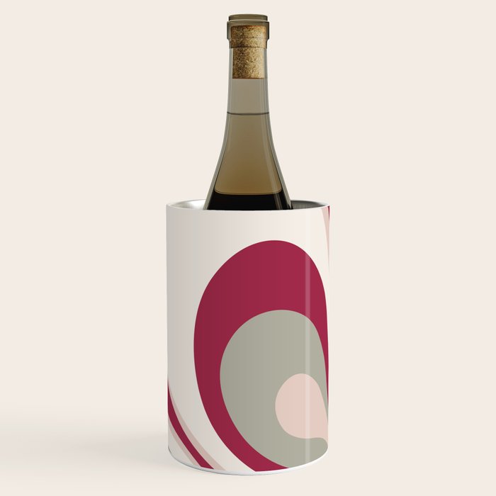 Psychedelic Retro Abstract Design in Magenta, Pink and Grey Wine Chiller Gallery Image 3