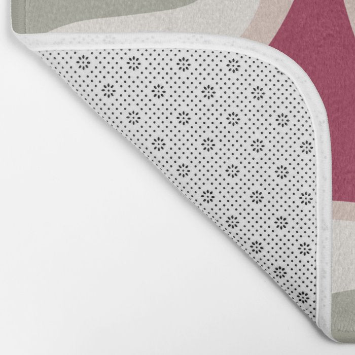 Psychedelic Retro Abstract Design in Magenta, Pink and Grey Bath Mat Gallery Image 2
