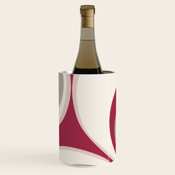 Psychedelic Retro Abstract Design in Magenta, Pink and Grey Wine Chiller Gallery Image 1