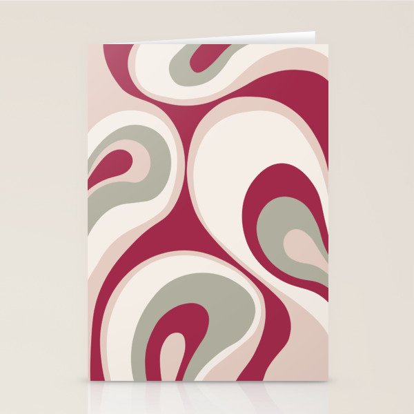 Psychedelic Retro Abstract Design in Magenta, Pink and Grey Stationery Card Gallery Image 2