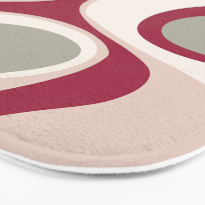 Psychedelic Retro Abstract Design in Magenta, Pink and Grey Bath Mat Gallery Image 3