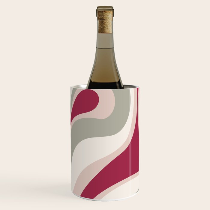 Psychedelic Retro Abstract Design in Magenta, Pink and Grey Wine Chiller Gallery Image 2