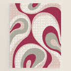 Psychedelic Retro Abstract Design in Magenta, Pink and Grey Jigsaw Puzzle Gallery Image 1