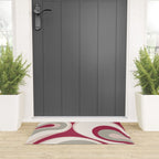Psychedelic Retro Abstract Design in Magenta, Pink and Grey Welcome Mat Gallery Image 3