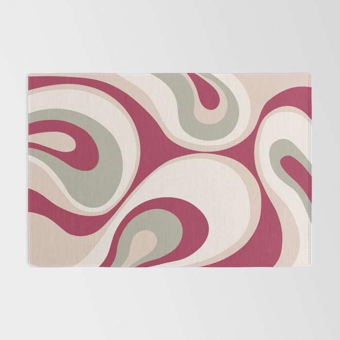 Psychedelic Retro Abstract Design in Magenta, Pink and Grey Rug Gallery Image 2