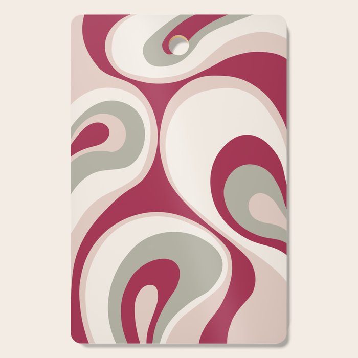 Psychedelic Retro Abstract Design in Magenta, Pink and Grey Cutting Board Gallery Image 1