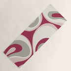 Psychedelic Retro Abstract Design in Magenta, Pink and Grey Yoga Mat Gallery Image 1