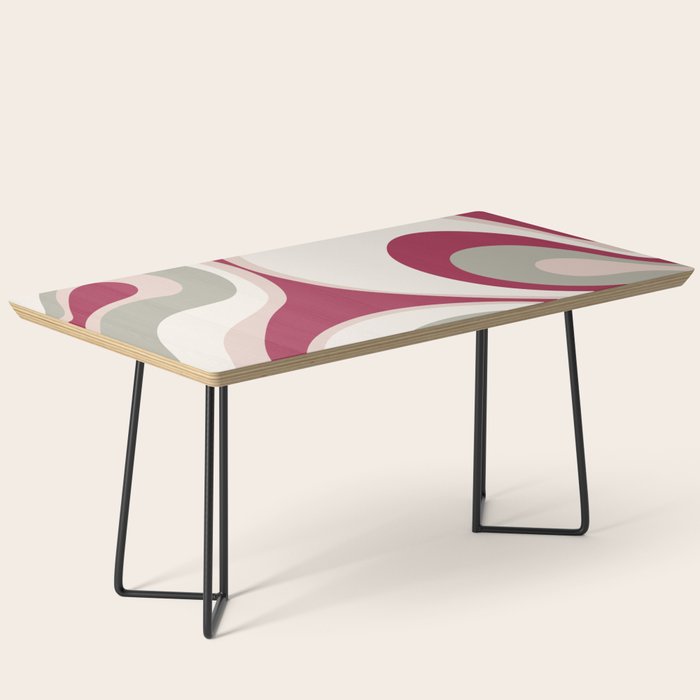 Psychedelic Retro Abstract Design in Magenta, Pink and Grey Coffee Table Gallery Image 1