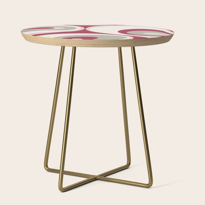 Psychedelic Retro Abstract Design in Magenta, Pink and Grey Side Table Gallery Image 1