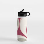Psychedelic Retro Abstract Design in Magenta, Pink and Grey Water Bottle Gallery Image 1