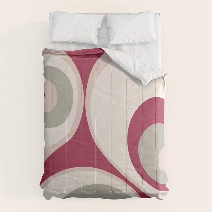 Psychedelic Retro Abstract Design in Magenta, Pink and Grey Comforter Gallery Image 6