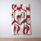 Psychedelic Retro Abstract Design in Magenta, Pink and Grey Window Curtain Gallery Image 3