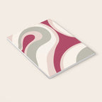 Psychedelic Retro Abstract Design in Magenta, Pink and Grey Notebook Gallery Image 3