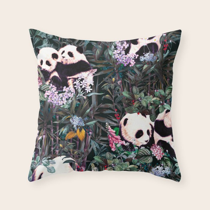 Rainforest Pandas Throw Pillow Gallery Image 6
