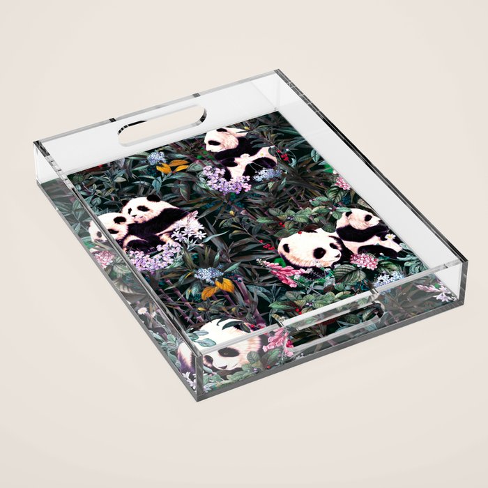 Rainforest Pandas Acrylic Tray Gallery Image 1