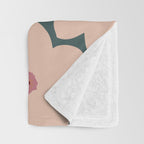 Green And Peach Retro Flower Throw Blanket Gallery Image 3