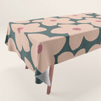 Green And Peach Retro Flower Tablecloth Gallery Image 1