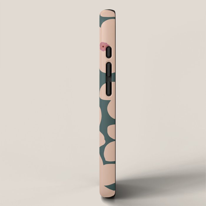 Green And Peach Retro Flower iPhone Case Gallery Image 2