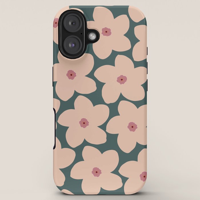 Green And Peach Retro Flower iPhone Case Gallery Image 5
