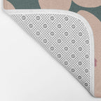 Green And Peach Retro Flower Bath Mat Gallery Image 2