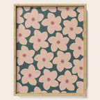 Green And Peach Retro Flower Serving Tray Gallery Image 1