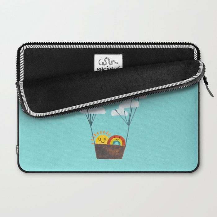 Hot cloud balloon - sun and rainbow Laptop Sleeve Gallery Image 2