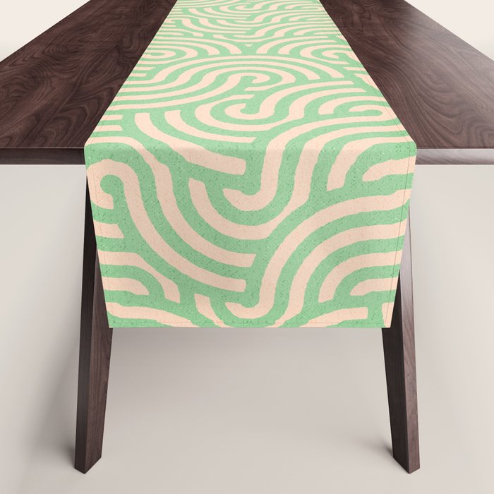 SWIRL Lime and Almond Table Runner Gallery Image 1
