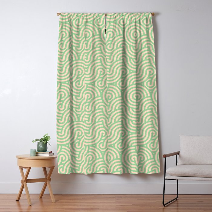 SWIRL Lime and Almond Window Curtain Gallery Image 5