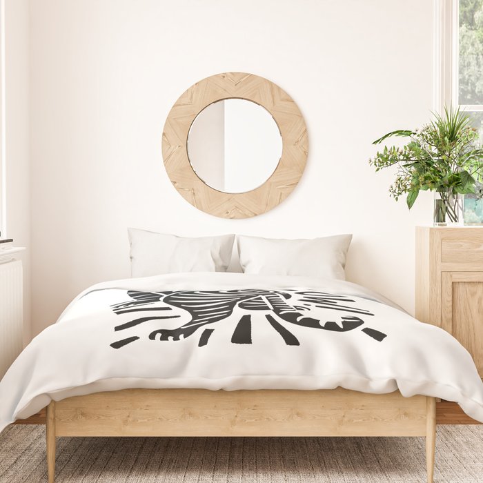 Meow black and white Duvet Cover Gallery Image 3