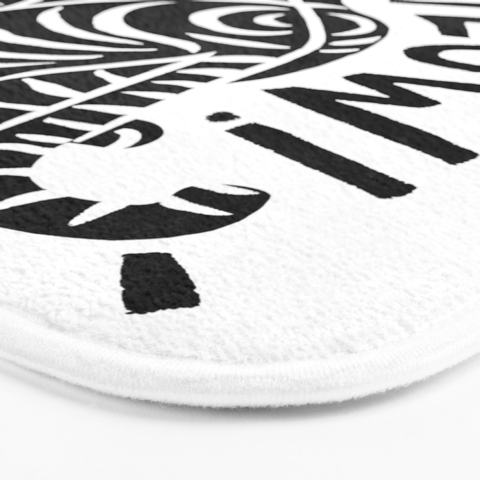 Meow black and white Bath Mat Gallery Image 3