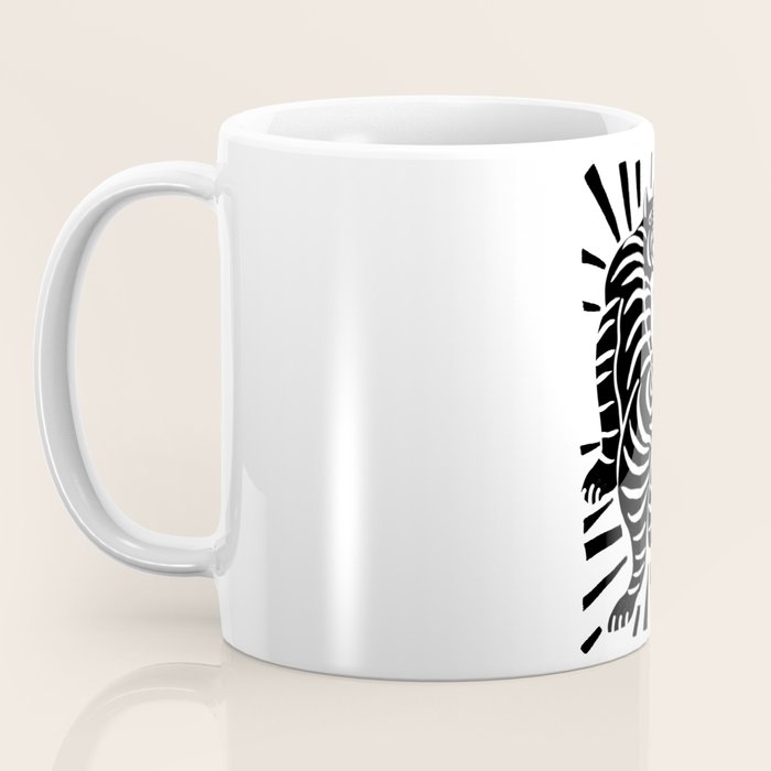 Meow black and white Coffee Mug Gallery Image 3