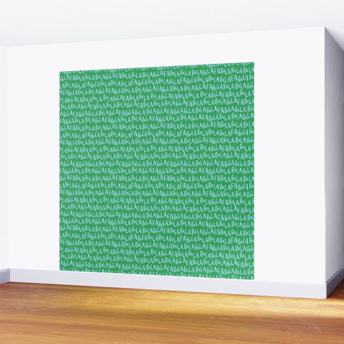 Fa La La . Bold green and winter blue  Wall Mural Gallery Image 2