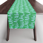 Fa La La . Bold green and winter blue  Table Runner Gallery Image 1