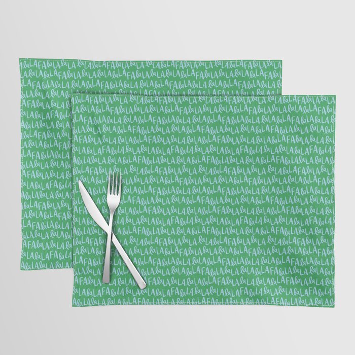 Fa La La . Bold green and winter blue  Placemat Gallery Image 1