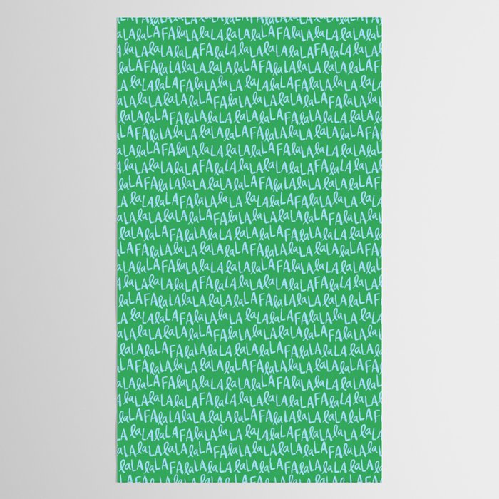 Fa La La . Bold green and winter blue  Tablecloth Gallery Image 2