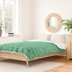 Fa La La . Bold green and winter blue  Duvet Cover Gallery Image 2
